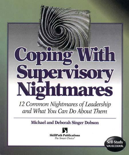 Image of a book cover with the title Coping With Supervisory Nightmares.  There is a spiral image at the top of the cover.