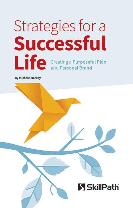 Image of a book cover with the title Strategies for a Successful Life.  There is a origami bird on the cover.