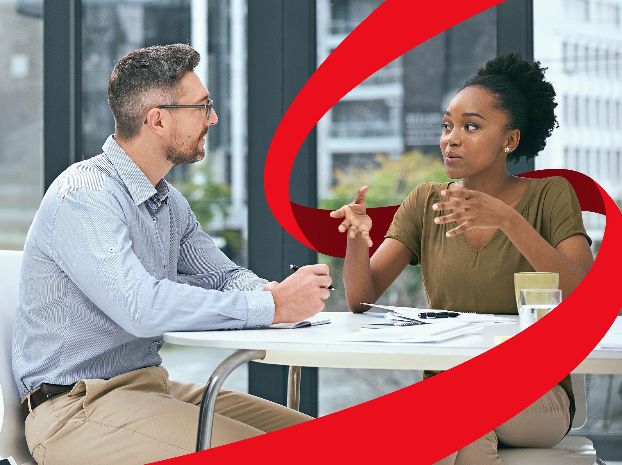 Business professionals having a critical discussion