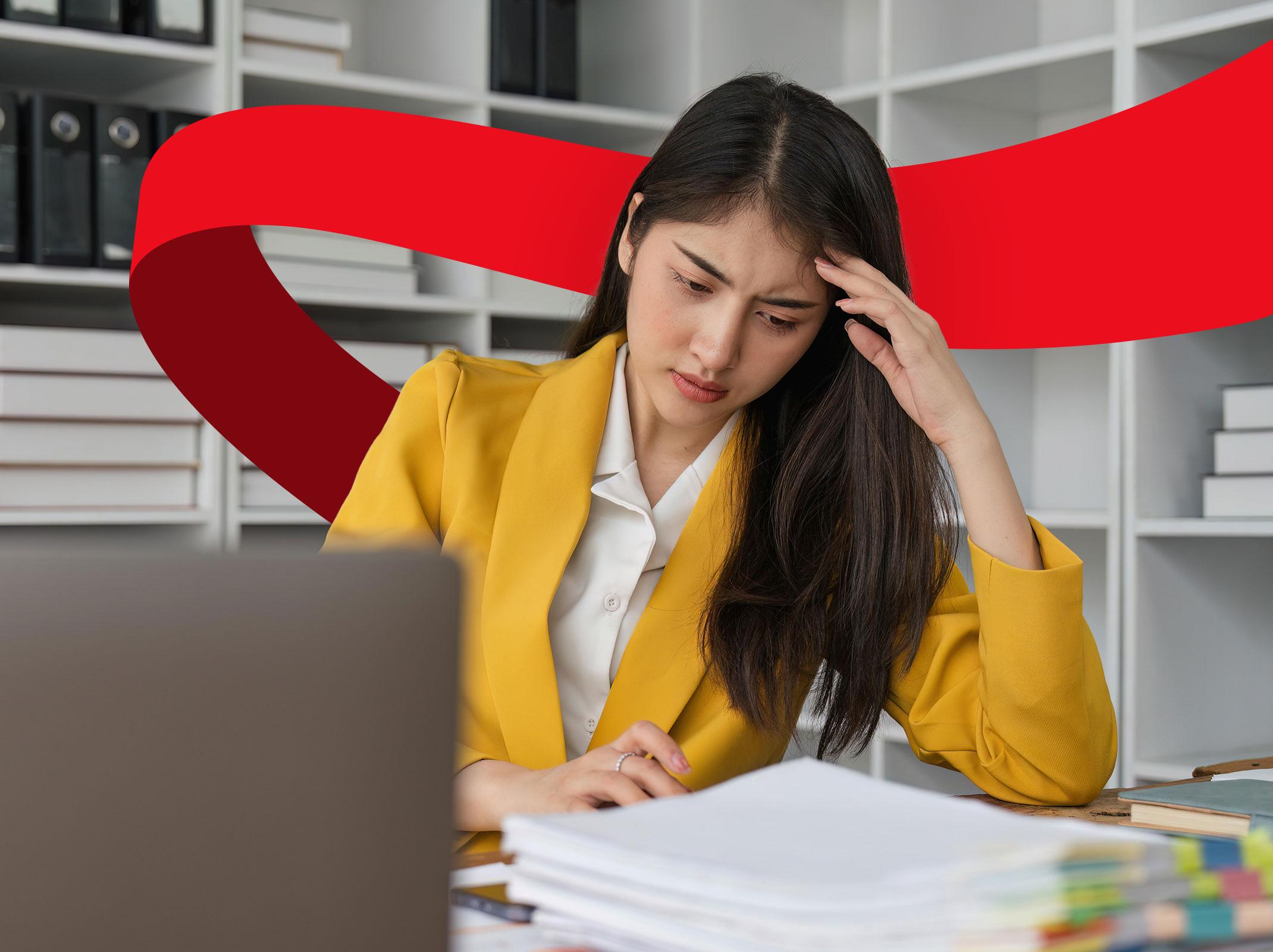 Professional female feeling very stressed
