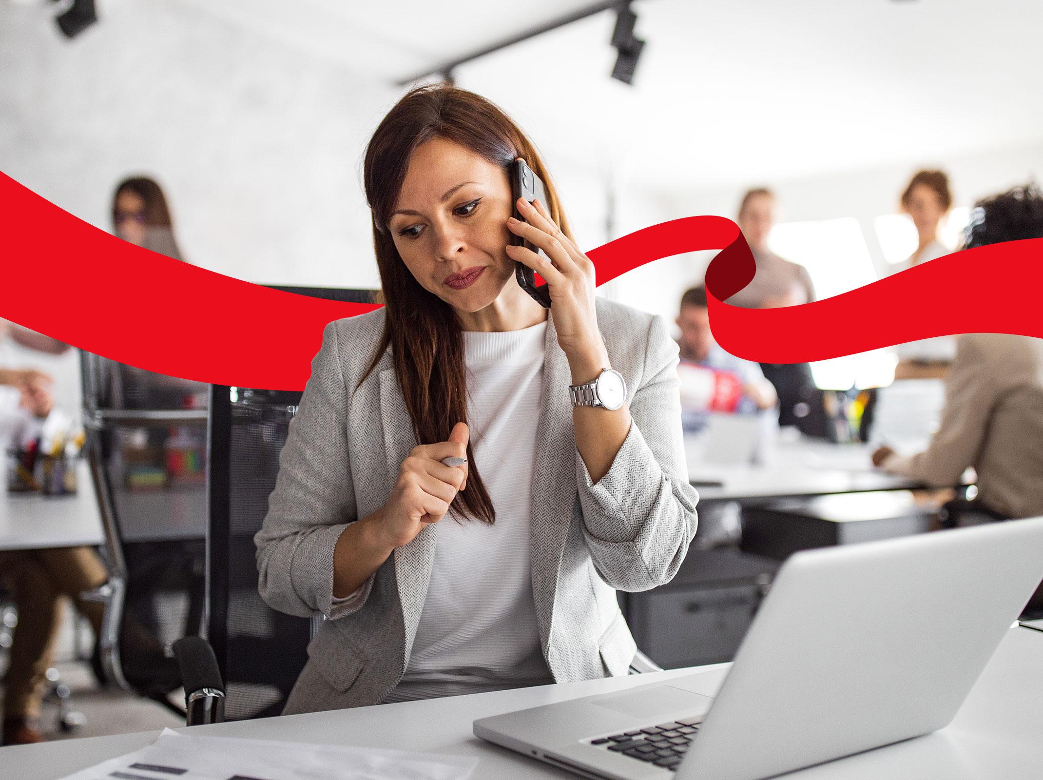 Female manager overloaded at work
